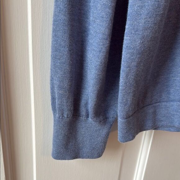 J. CREW CREW NECK MEN'S BLUE COTTON SWEATER XL - Picture 3 of 7